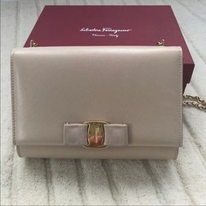 Salvatore Ferragamo Leather Miss Vara Bow Bag